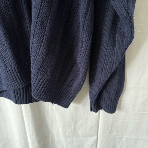 Vintage 90s Payne Stewart Chunky Knit Golf Sweater V-Neck Navy Blue XL - Picture 4 of 6